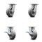 Service Caster 6 Inch Kingpinless Thermoplastic Rubber Wheel Swivel Caster Set with 2 Brakes SCC-KP30S620-TPRRF-2-SLB-2 - alternate 1